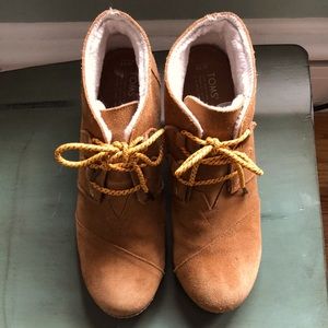TOMS Suede Desert Wedge Bootie